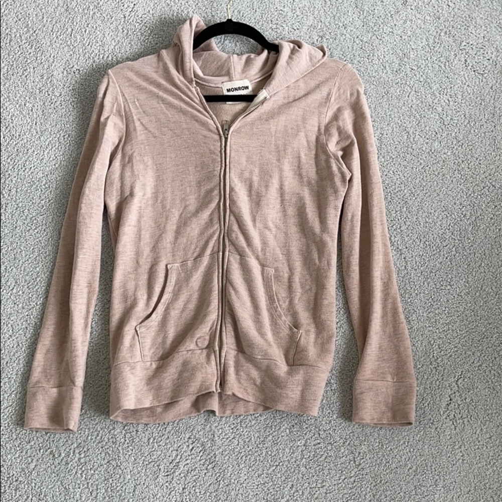 very light peachy color zip up